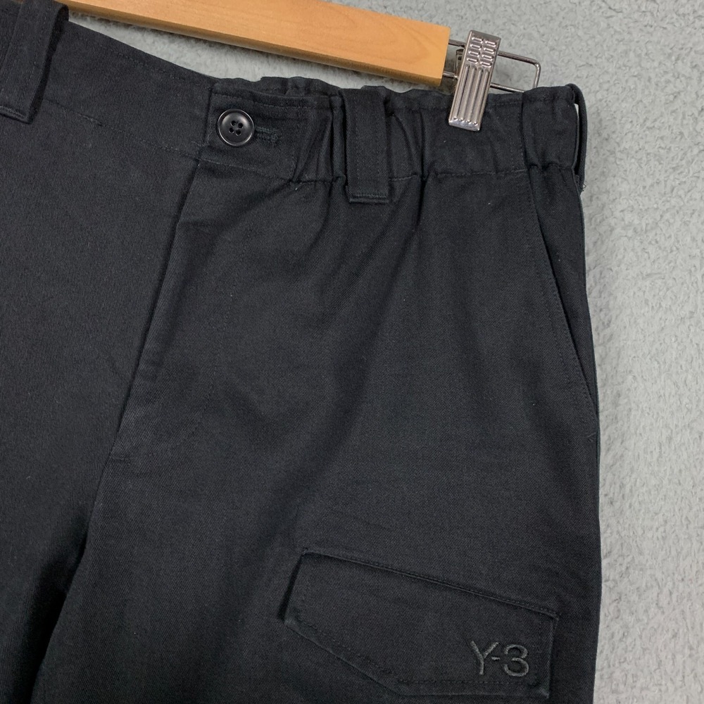 Y-3 Yohji Yamamoto Cargo Jogger Men's XS Black Side Taped Cuffed Pant Streetwear - Picture 3 of 11